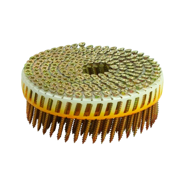 Tackscrew schroeven op rol 15-16° Geel verzinkt 4.0 x 30, 32, 35 mm platkop met kruiskop